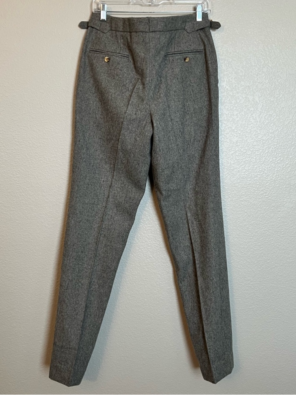 NWOT Luxire Men's Wool Charcoal Gray Dress Trousers w Side Tabs | Size 32x33.5 - Picture 2 of 6